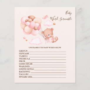 Baby Word Scramble Baby Shower-spel