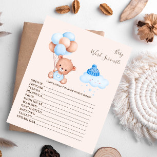Baby Word Scramble Baby Shower-spel