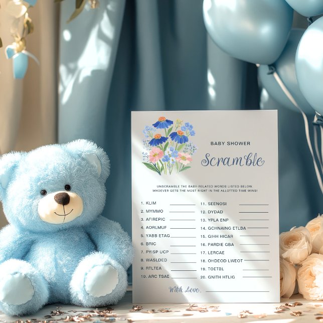 Baby Word Scramble Game Wildflower Baby Shower  (Skapare uppladdad)