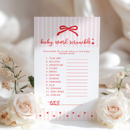 Baby Word Scramble Red Bow Coquette game