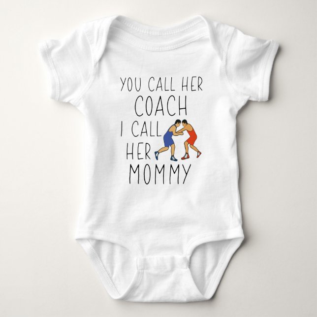 Baby Wrestling - Wrestling Coach Mor T Shirt (Framsida)