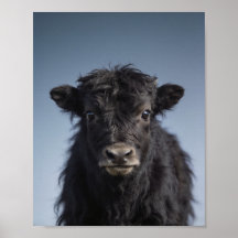 Baby Yak Porträtt – Söt Nursery Djur Väggkonst