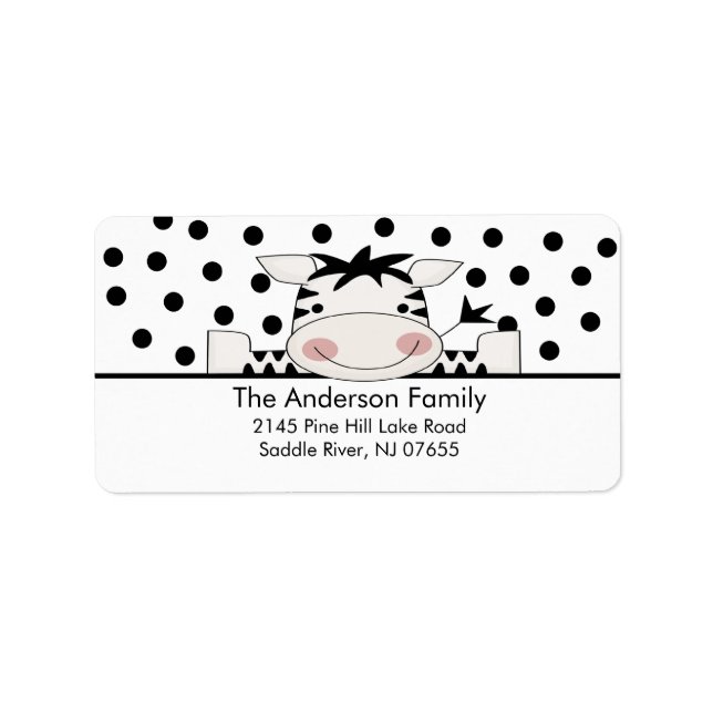 Baby Zebra Baby Shower Address Label Adressetikett (Framsidan)