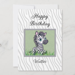 Baby Zebra birthday card for child Kort