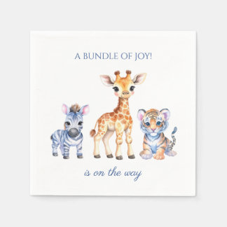 Baby Zebra Giraffe och Tiger Pappersservett