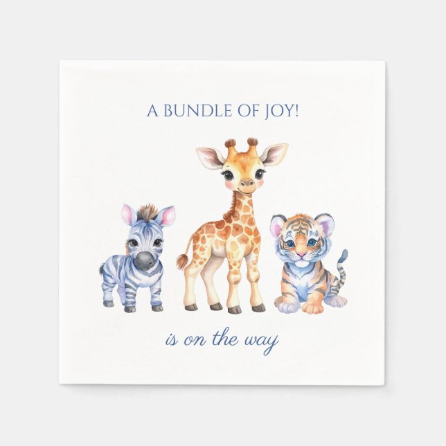 Baby Zebra Giraffe och Tiger Pappersservett (Framsidan)