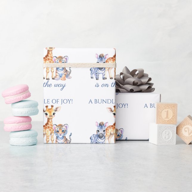 Baby Zebra Giraffe och Tiger Presentpapper (Baby Shower)