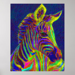 baby zebra i kräftdjur färg poster