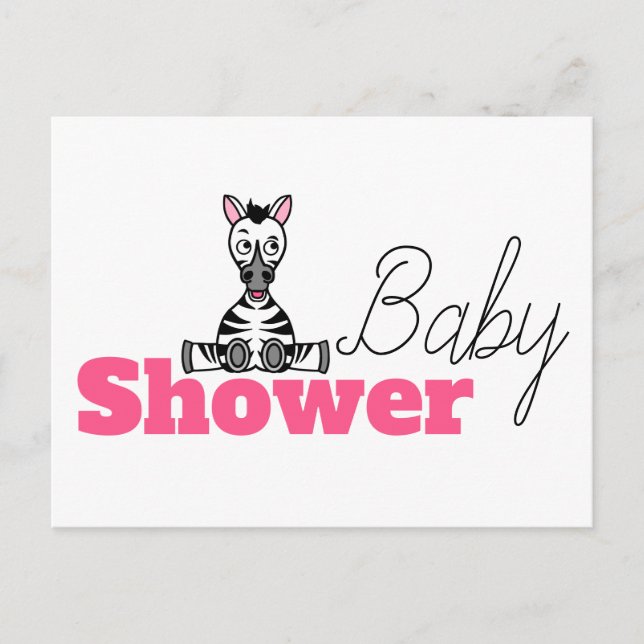 Baby Zebra, inbjudan till babyskor Vykort (Framsida)