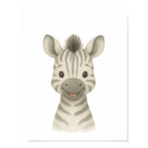 Baby Zebra Könsneutral Safari Barn Poster 