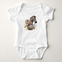 Baby Zebra med många blommor T Shirt