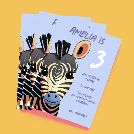 Baby Zebra Zebra Födelsedagsfest Inbjudningar
