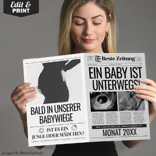 Baby Zeitung Schwangerschaft Verkünden in Deutsch Kort