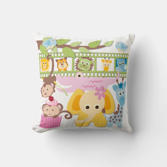 Baby Zoo Animals Pillow Kudde (Framsida)