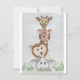 Baby Zoo Animals Vykort