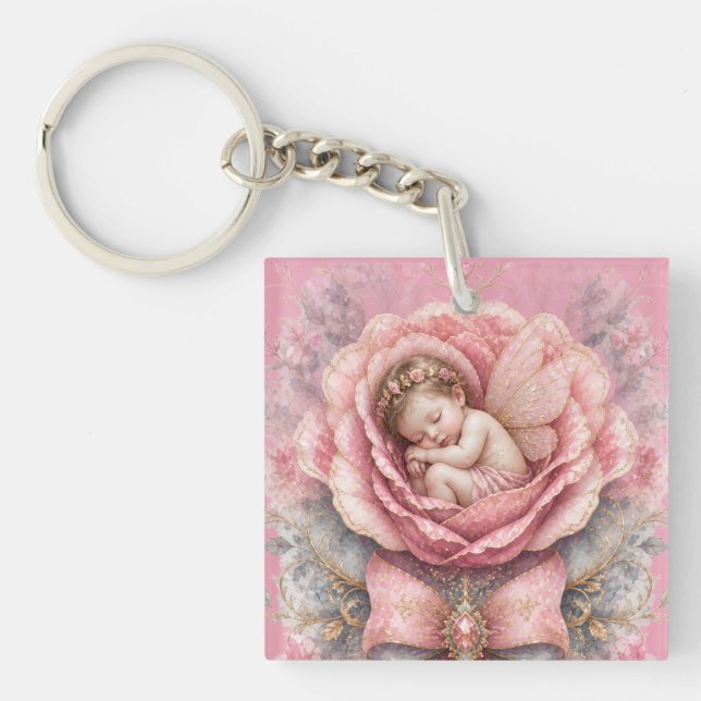 Babyälva flicka Rosa Ros Födelse  (Framsidan)