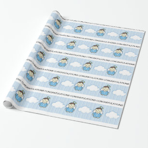 Babyängel som slår in papper presentpapper
