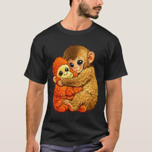 Babyapa slår - rolig apa plysch leksak meme t shirt