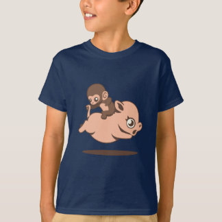 Babyapa (som tillbaka går på en gris) tee shirt