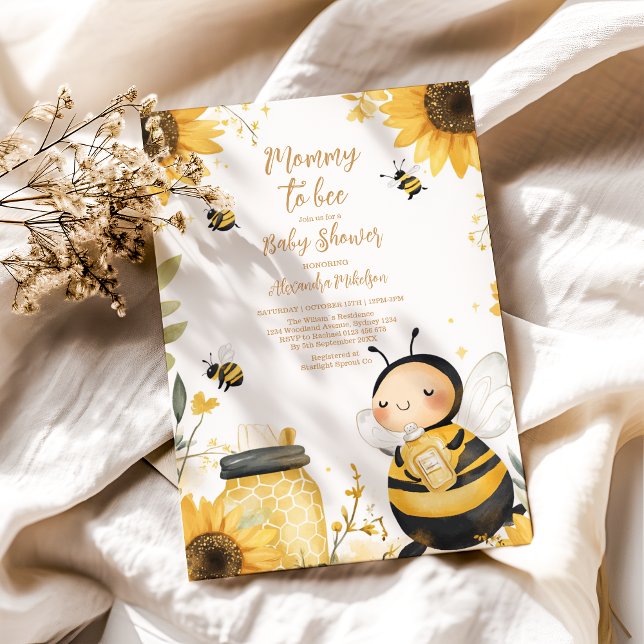 Babybabyskor för mamma till Blommigt Inbjudningar (Skapare uppladdad)