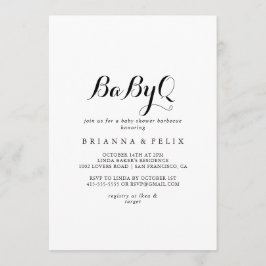 Babybabyskor i modern kalligrafi inbjudningar