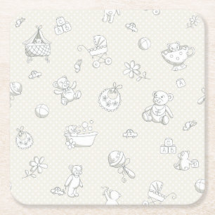 Babybakgrund Underlägg Papper Kvadrat