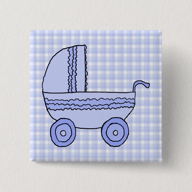 Babybarnvagn. Ljust - blått på kontrollmodell Knapp (Framsida)