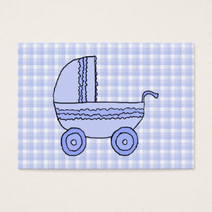 Babybarnvagn. Ljust - blått på kontrollmodell Visitkort