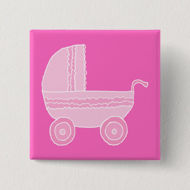 Babybarnvagn. Tända - den rosa och ljusa pink.en Knapp (Framsida)