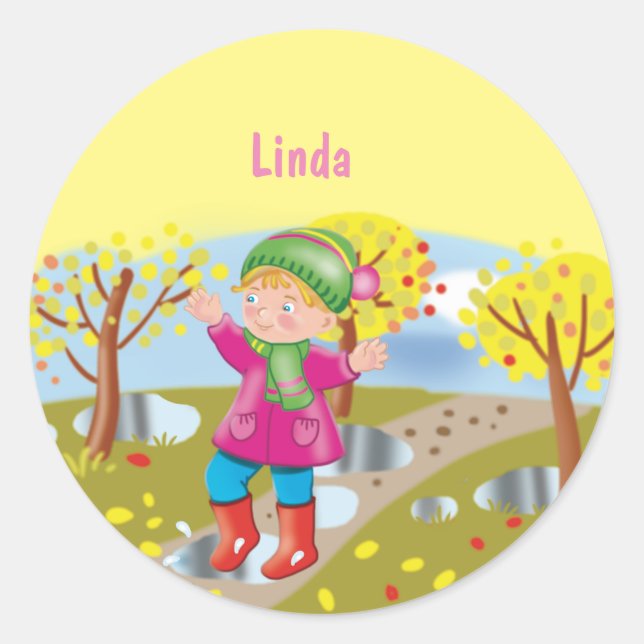 Babybiber personaliserar runt klistermärke (Framsida)