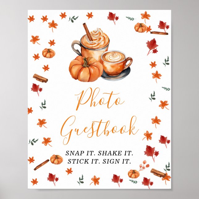 Babybildsbok - Bröstknapp - Spice Photo Guestbook Poster (Framsidan)