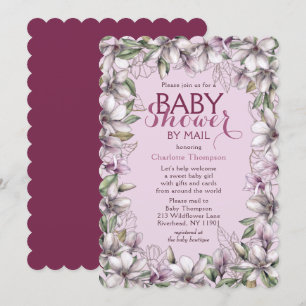 Babybildschema efter Mail Magnolia Watercolor Blom Inbjudningar