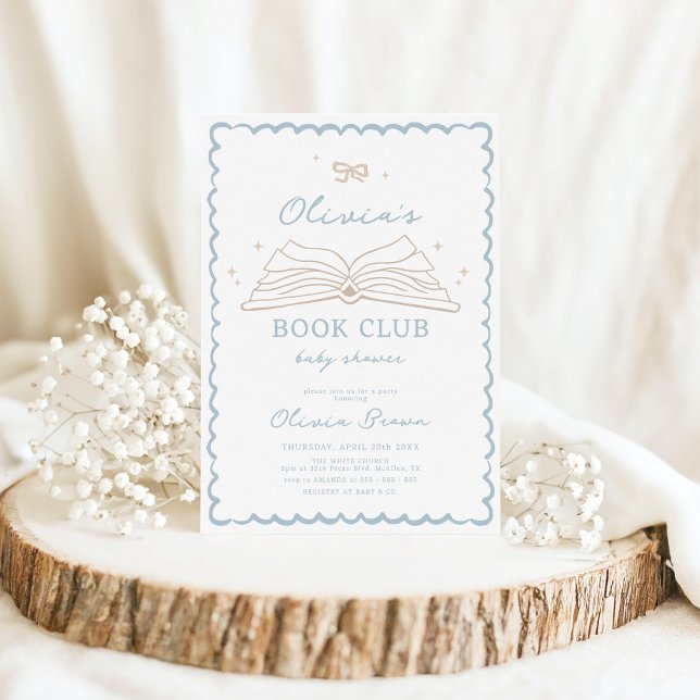 Babybildscheman i Modern Hand plockade Bok Inbjudningar (Skapare uppladdad)