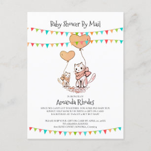 Babybildsinbjudan efter Mail Baby Mamma Cats White Inbjudan Vykort