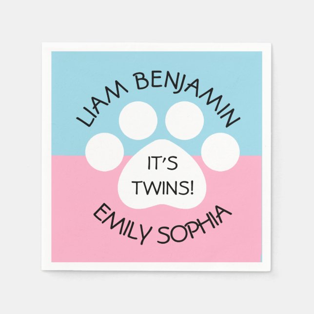 Babybildsprogram - Fraternella Twillingar - Utskri Pappersservett (Framsidan)