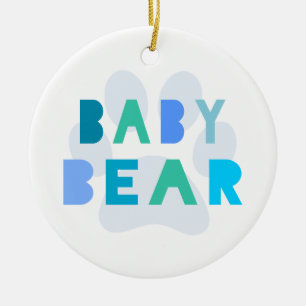 Babybjörn - blått julgransprydnad keramik