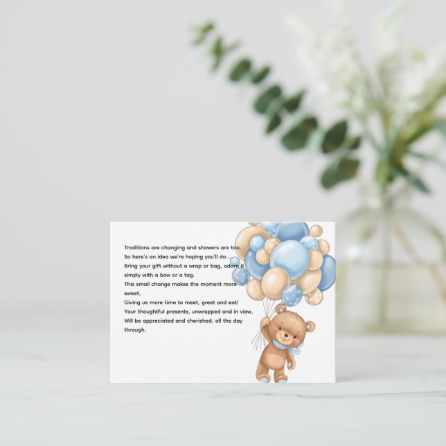 Babybjörn med ballonger önskan om shower display tilläggskort (Stående Fram)