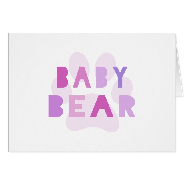 Babybjörn - rosa hälsningskort (Framsidan Horizontal)