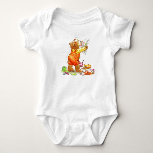 Babybjörnen målar tee (Framsida)