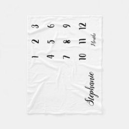 Babyblankett i Modern Script Baby-milstolpe Fleecefilt
