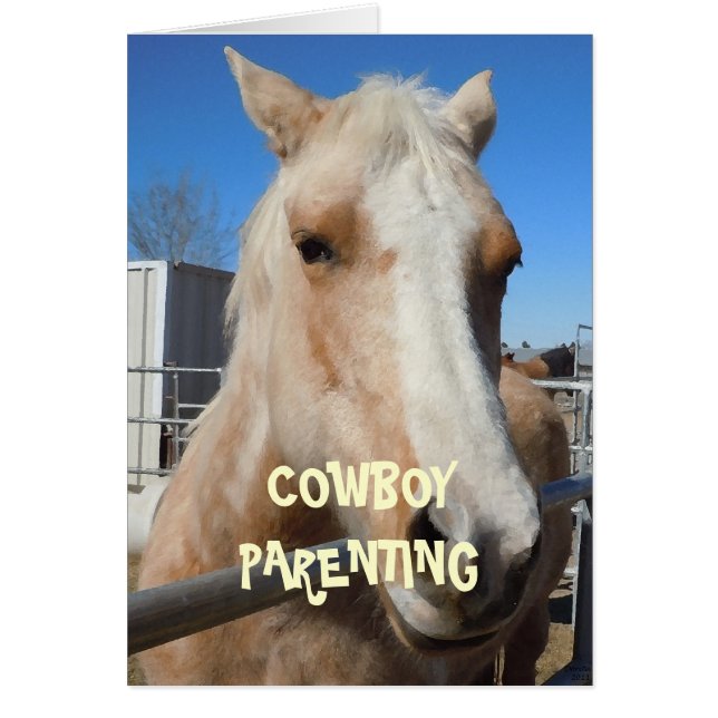 Babyblöjor - Cowboybarnuppfostran Hälsningskort (Framsidan)