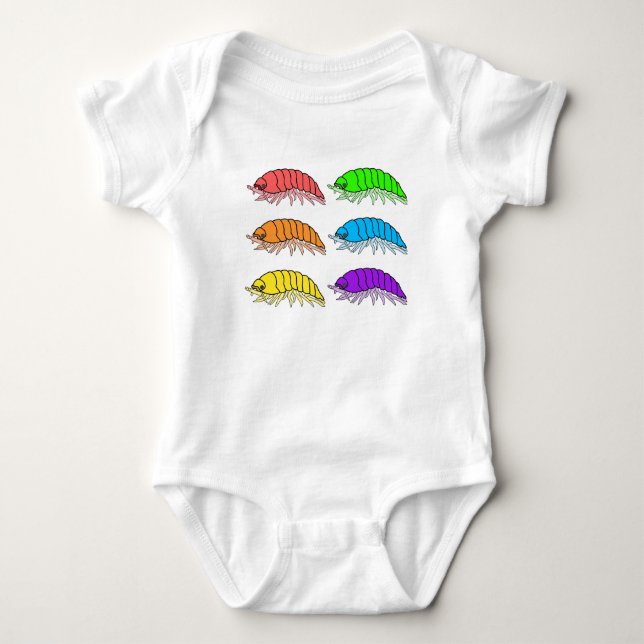 Babyblus - Regnbågsgråsuggor (vit) T Shirt (Framsida)