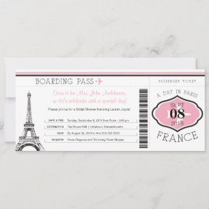 Babyboardingpass till Paris Inbjudningar
