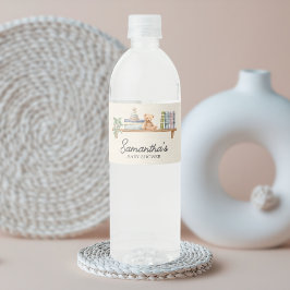 Babyböcker och Brunch Neutralt Bebisfest Vattenflaskor Etikett
