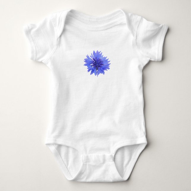 Babybody kostym med blå kornblomma t shirt (Framsida)