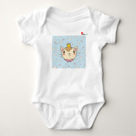 Babybody med sött kattdesign t shirt