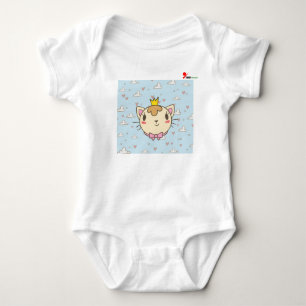 Babybody med sött kattdesign t shirt