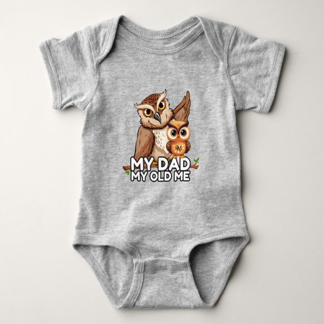 Babybody : Min pappa Min gamla jag (grå) T Shirt (Framsida)