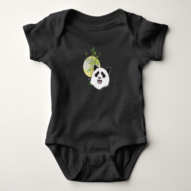 Babybody mit grossem Panda Baby Strampler T Shirt (Framsida)