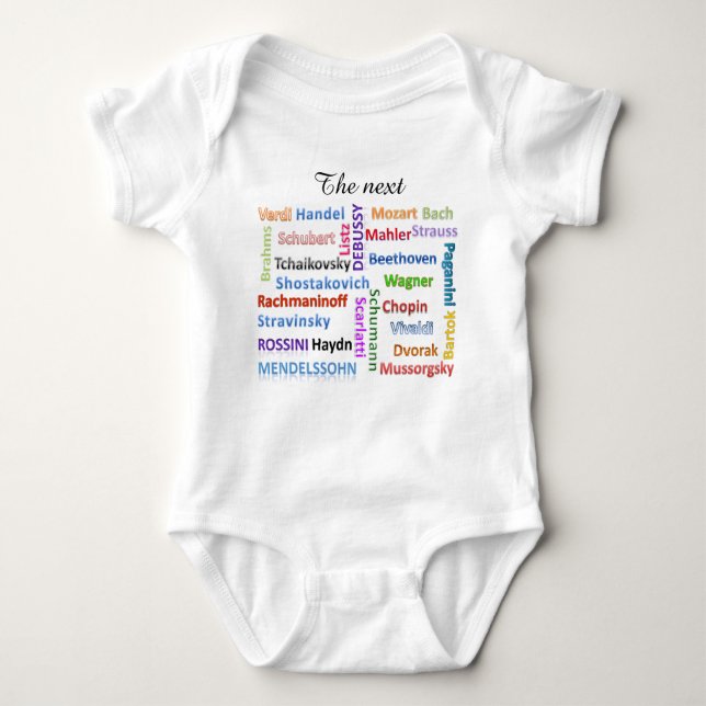 BabyBodysuit den nästa underbara musikkompositören T-shirt (Framsida)